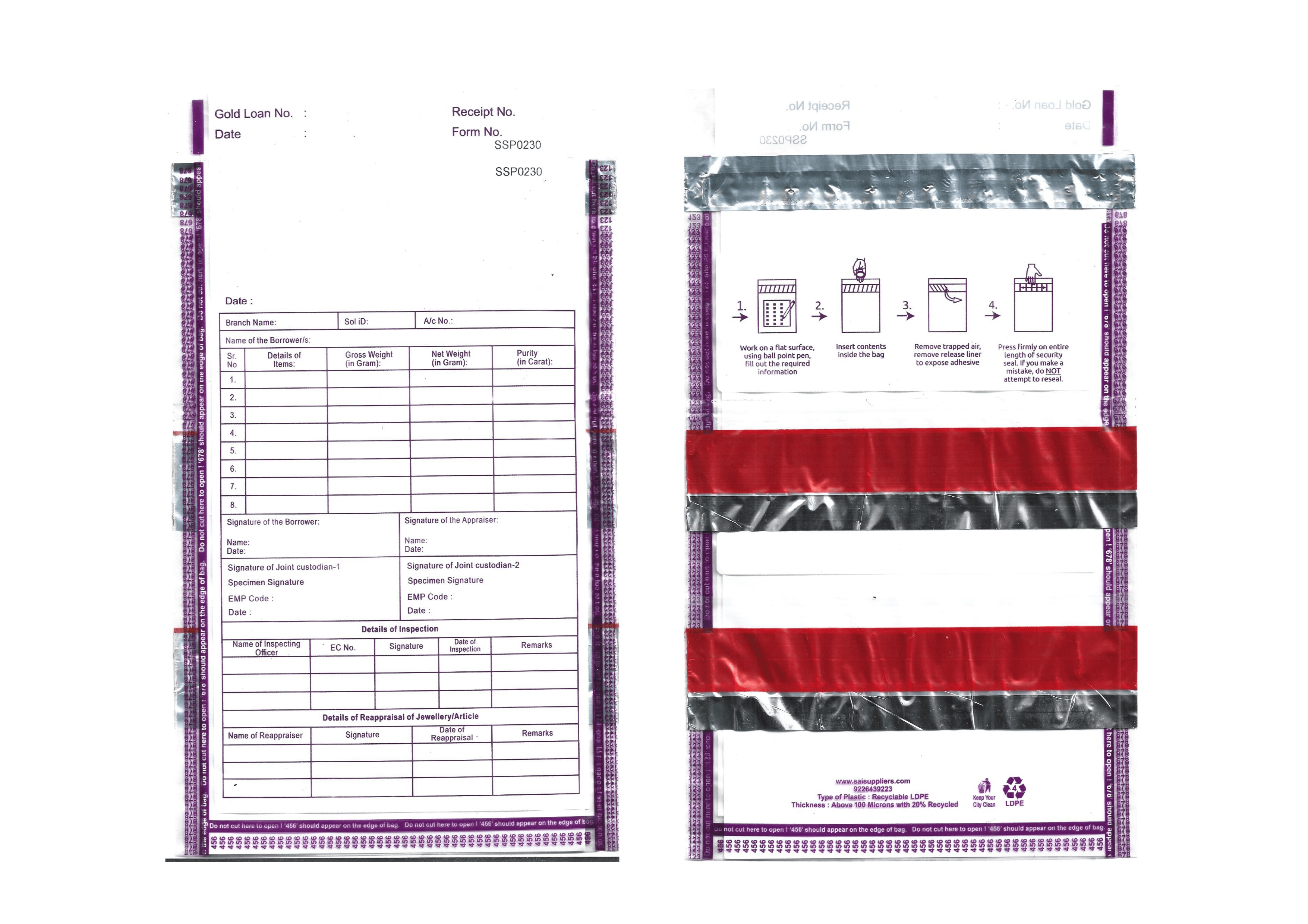 ALL PURPOSE PURPLE (90 MIC) (6.5 X 10) (ENGLISH) (TWO AUDIT)